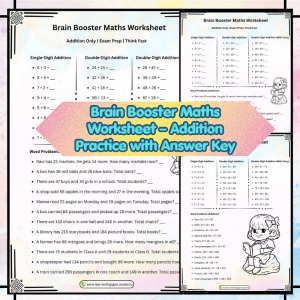 Grade 2 Brain Booster Maths Worksheet - Addition Practice with Answer Key