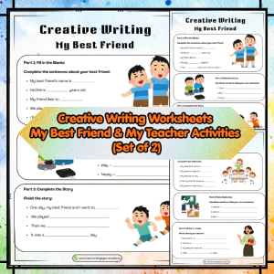 Creative Writing Worksheets | My Best Friend & My Teacher Activities (Set of 2)