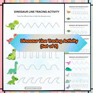 Dinosaur Line Tracing Activity | Printable PDF (Set of 5)