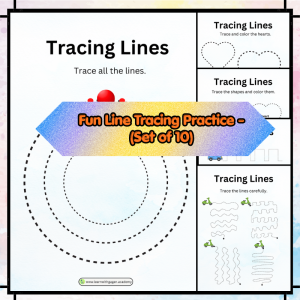English Pre-Writing Worksheets - Fun Line Tracing Practice | Printable PDF (Set of 10)