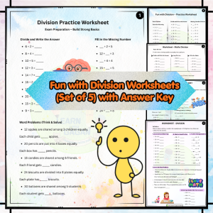 Grade 3 Fun with Division Worksheets (Set of 5) with Answer Key | Printable Maths Practice