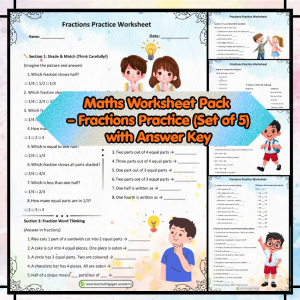 Grade 2 Maths Worksheet Pack - Fractions Practice (5 Worksheets + Answer Key)