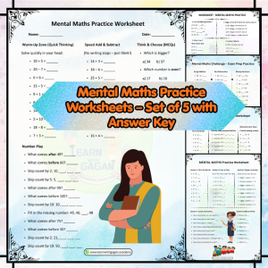 Grade 2 Mental Maths Practice Worksheets - Set of 5 with Answer Key