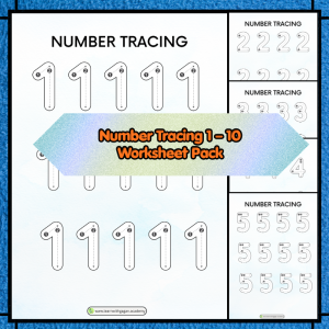 Number Tracing Worksheets (1–10) - Set of 10