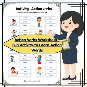Grade 1 Action Verbs Worksheet - Fun Activity to Learn Action Words (Printable PDF)