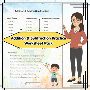 Grade 1 Addition & Subtraction Practice Worksheet Pack | Build Strong Maths Foundations