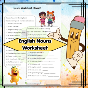 Grade 2 English Nouns Worksheet (Fun Spotting & Writing Activity Pack)