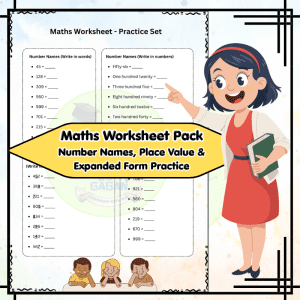 Grade 2 Maths Worksheet Pack: Number Names, Place Value & Expanded Form Practice (Printable)