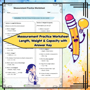 Grade 2 Measurement Practice Worksheet – Length, Weight & Capacity