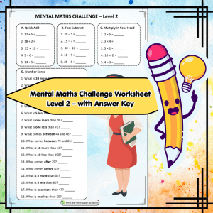 Grade 2 Mental Maths Challenge Worksheet - Addition, Subtraction, Multiplication & Number Sense Practice