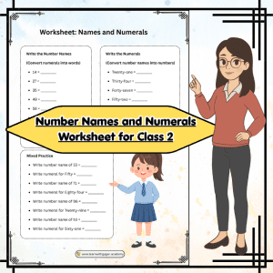 Grade 2 Number Names and Numerals Worksheet with Answer Key | Convert Numbers into Words and Numerals