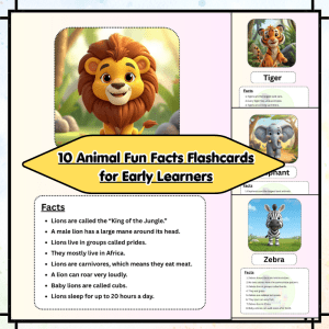 10 Animal Fun Facts Flashcards for Early Learners | Printable Jungle Animal Fact Sheets | Educational Animal Cards Pack