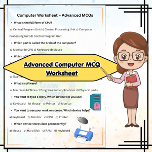 Grade 3 Advanced Computer MCQ Worksheet for Young Learners | Brain Booster Practice Pack