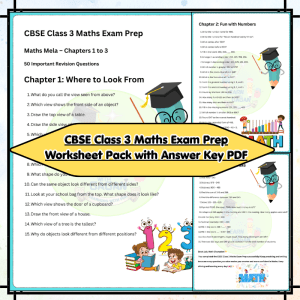 CBSE Grade 3 Maths Exam Prep Worksheet Pack with Answer Key PDF | Maths Mela Chapters 1–3 Revision Questions