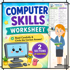 Computer Skills Worksheet for Early Learners | Fun MCQ Practice Pack for Kids