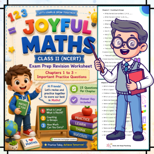 JOYFUL MATHS Class 2 NCERT Worksheets with Answer Key | Chapters 1–3 Revision Practice Pack