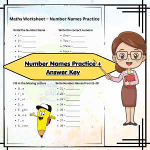 Class 1 Maths Worksheet Bundle | Number Names Practice + Answer Key | Printable Educational Pack