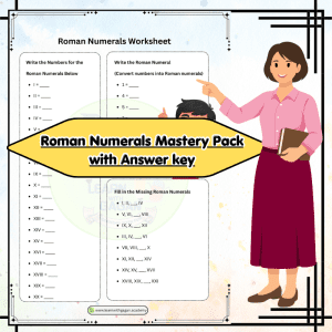 Grade 2 Roman Numerals Mastery Pack | Numbers to Numerals Worksheet with Answer Key