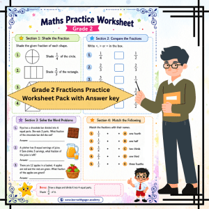 Grade 2 Fractions Practice Worksheet - Complete Answer Key