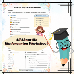 All About Me Kindergarten Worksheet | Fun Printable Activity
