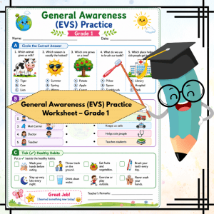 General Awareness (EVS) Practice Worksheet - Grade 1 | Fun & Engaging Printable