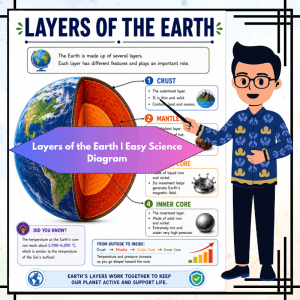Grade 5- Layers of the Earth 🌎 | Easy Science Diagram, Notes & Printable Revision Sheet